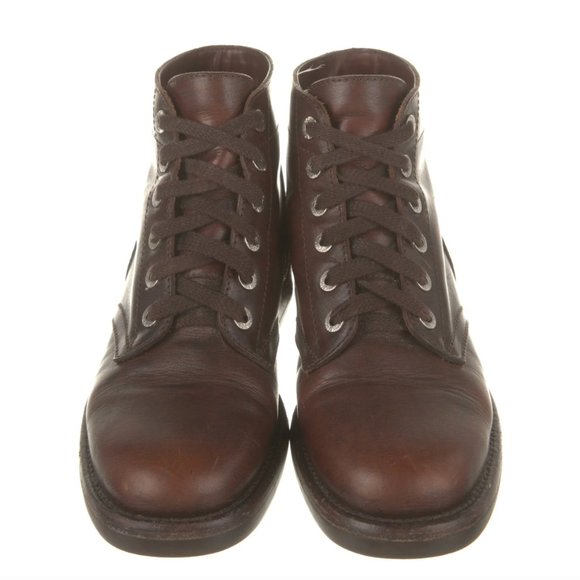 Chanel Interlocking CC Logo Leather Lace-Up Boots - Picture 2 of 7